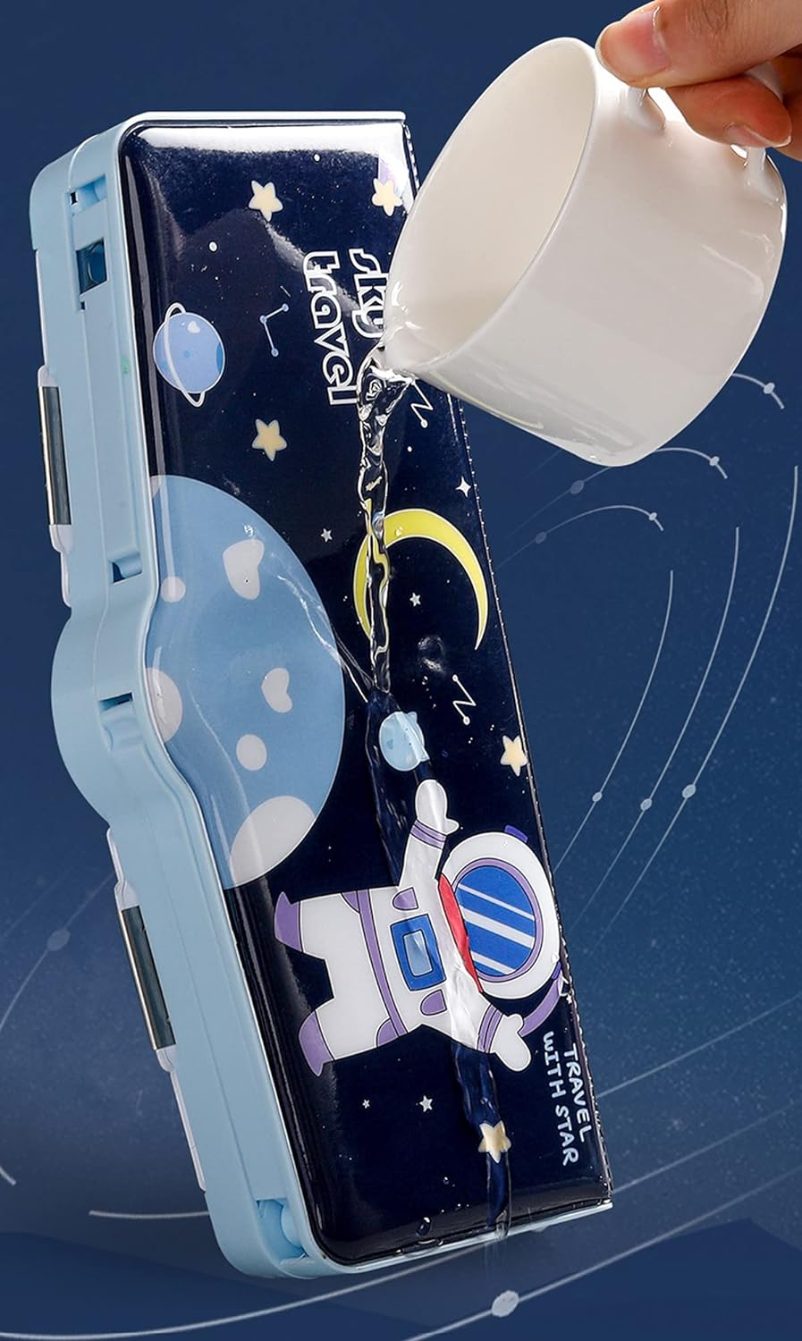 SkyShopy 1Pc Multifunctional Pencil Case, Large Capacity Pencil Box for Boys & Girls Students with Craft Scissor Portable Stationery Organizer, Astronaut SkyShopy 1Pc Multifunctional Pencil Case, Large Capacity Pencil Box for Boys & Girls Students with Craft Scissor Portable Stationery Organizer, Astronaut